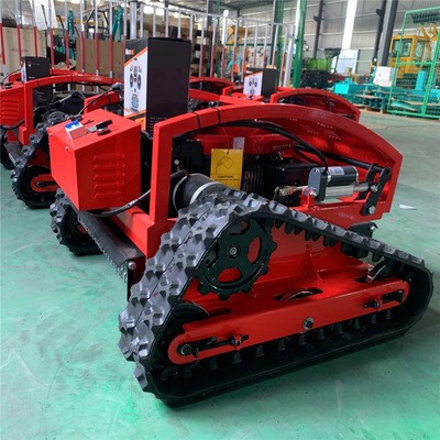 農場生態園除草設備智能遙控割草機 履帶式輪式汽油打草機