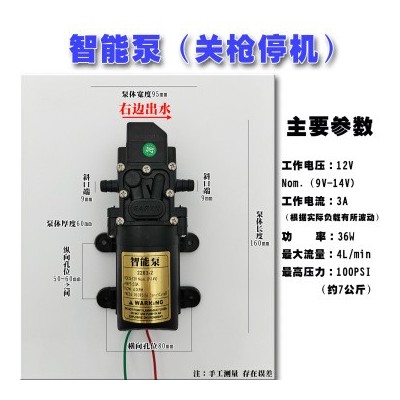 廠家直銷12V隔膜泵智能壓力泵3000轉(zhuǎn)高壓力電動噴霧器水泵20W40W