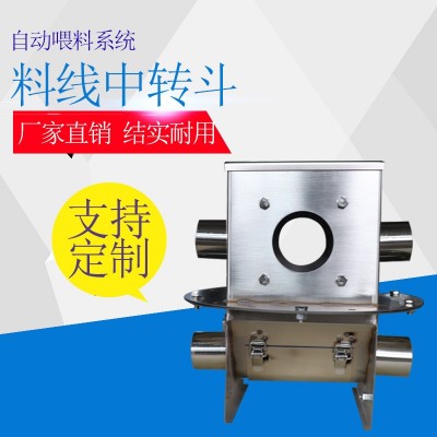 料線中轉斗養豬場自動喂料設備 塞盤料線轉接斗 60不銹鋼中轉站