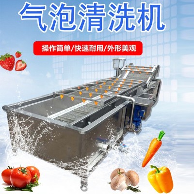 水果蔬菜氣泡清洗機全自動果蔬清洗機 噴淋式玉米秋葵氣泡清洗機