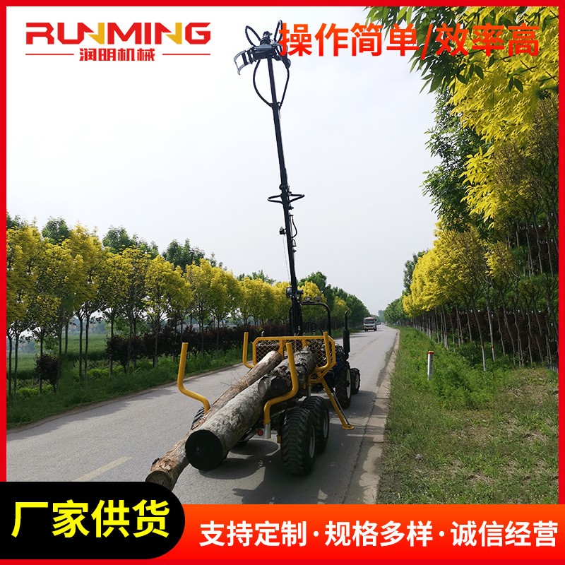 農用3T拖車配抓木機 機械臂旋轉抓木機配自卸拖車木材批發