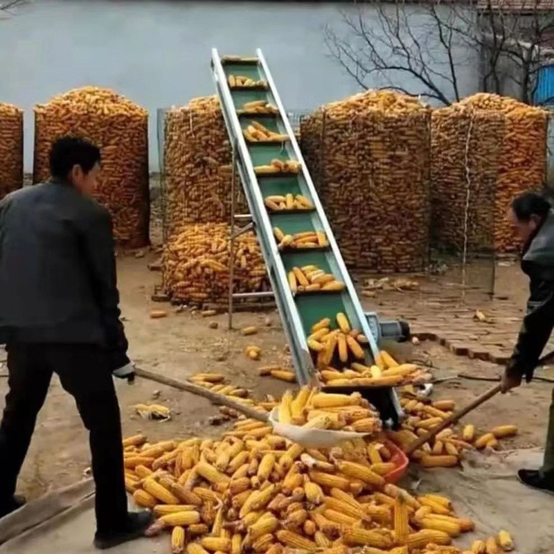 廠家批發(fā)可移動(dòng)小型玉米傳送帶輸送機(jī) 平面皮帶輸送機(jī) 爬坡上料機(jī)