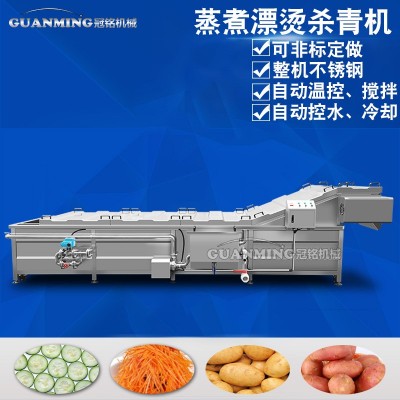 現(xiàn)貨供應(yīng)蔬菜漂燙殺青機食品廠大型蒸煮冷卻流水線水果蒸煮漂燙機