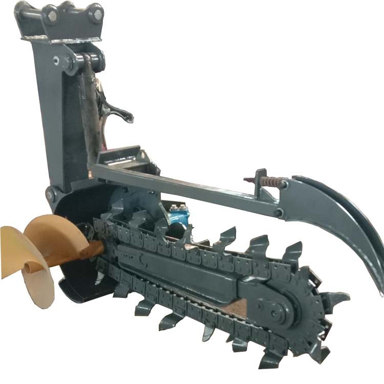 60挖掘機安裝鏈條式開溝機 自來水管工程線纜開坑機