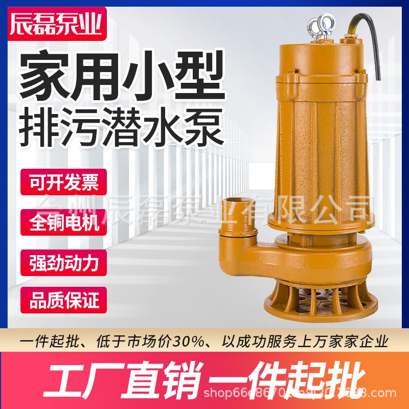 污水泵家用小型220v抽水機(jī)化糞池排污淤泥三相抽糞魚塘吸糞潛水泵