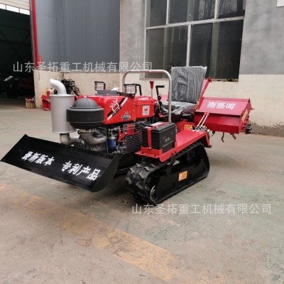 多功能田園管理機履帶旋耕機開溝除草施肥打藥一機多用柴油大馬力