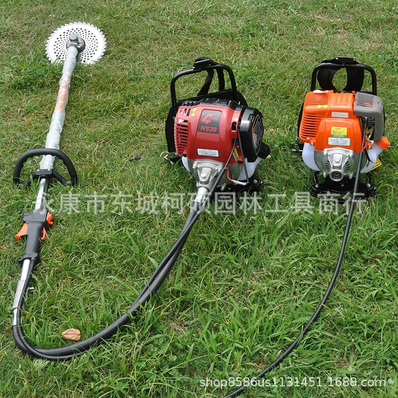 背負(fù)式割草機四沖程采用華盛139FA/HS39汽油機收割機割灌機打草機
