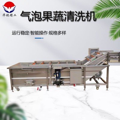 果蔬鼓泡氣泡清洗機噴淋式瓜果洗菜機蔬菜全自動冷卻機加工流水線