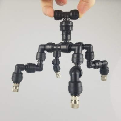 寵物爬蟲生態(tài)雨林霧化加濕4頭萬向可調節(jié)噴霧噴頭 帶隔板接頭