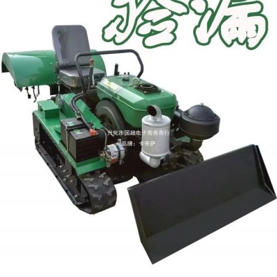 佳熠小型多功能履帶旋耕機農用微耕機山地丘陵家用犁地施肥播種機