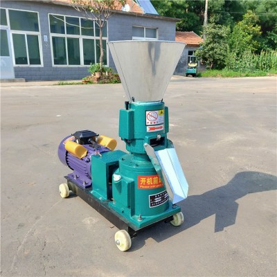 豬飼料顆粒機 平模壓輥電動秸稈稻草壓粒機 低溫復合肥造粒機