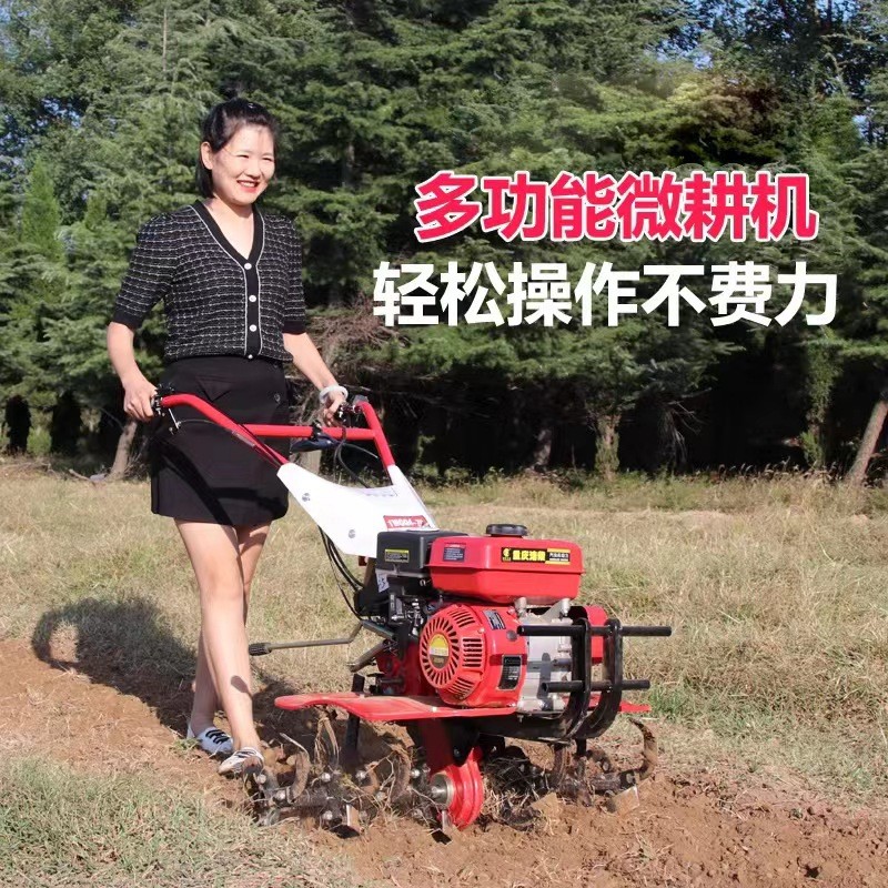 批發多功能汽油微耕機 小型兩驅旋耕機 農用開溝起壟犁地 除草神器