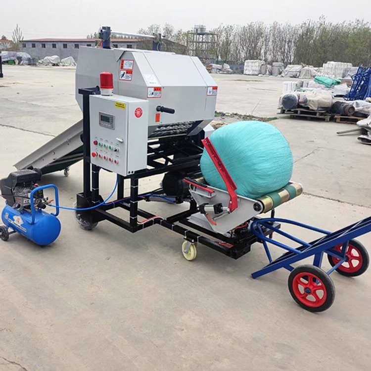 全自動打捆機青儲打包機青貯機飼料牧草玉米秸稈打捆包膜一體機