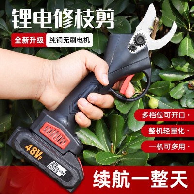 跨境爆款鋰電修枝剪便攜式家用鋰電剪果樹剪充電式園林電剪刀批發