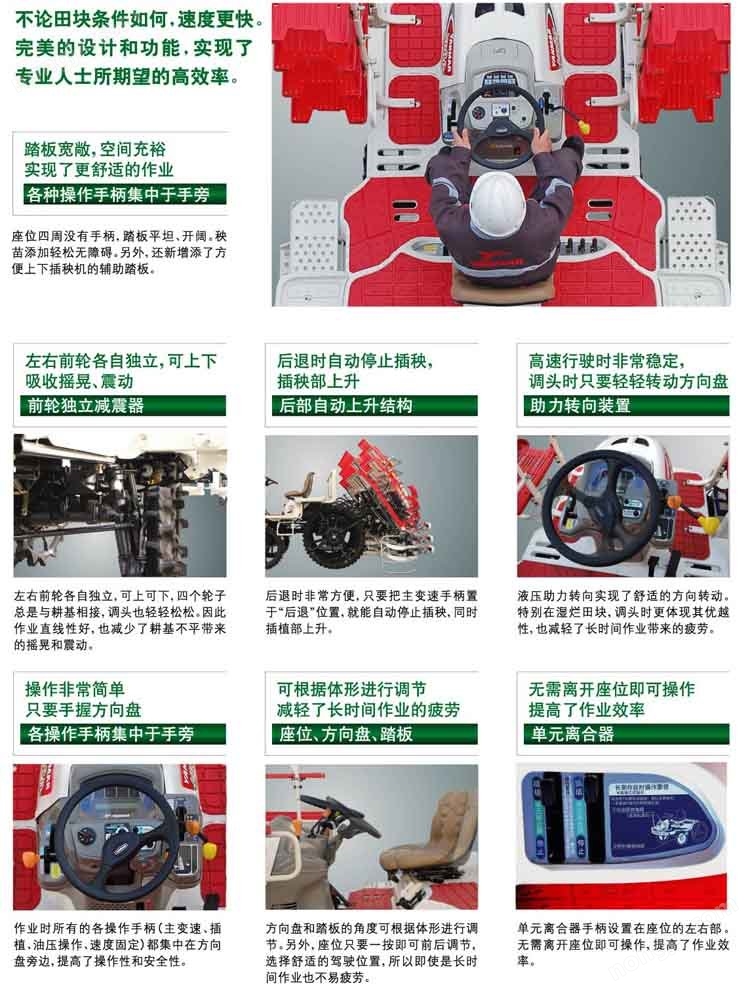 速度有更快的洋馬VP8D水稻插秧機