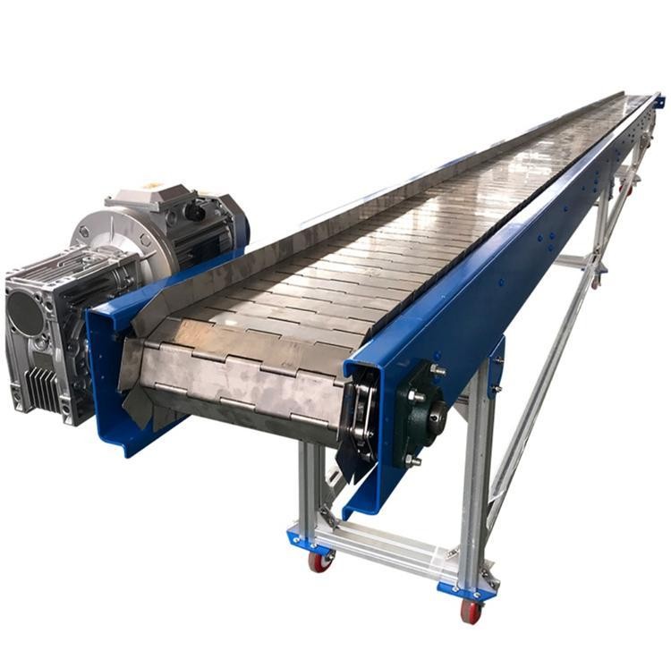 304不銹鋼鏈板輸送機(jī) 食品加工流水線板鏈傳送機(jī) 沖孔鏈板輸送帶