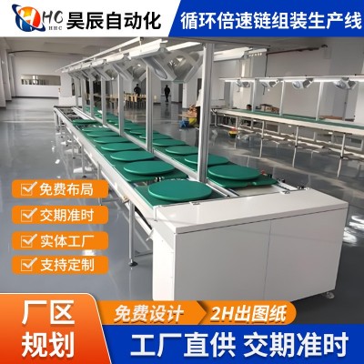 深圳循環倍速鏈組裝線 LED路燈工礦植物燈具循環倍速鏈組裝生產線