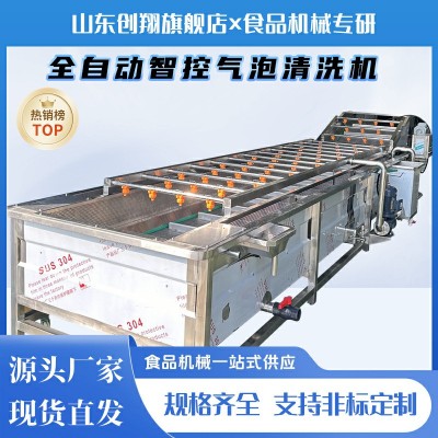 支持跨境翻轉(zhuǎn)式果蔬氣泡清洗流水線土豆番茄火龍果芒果清 洗設(shè)備