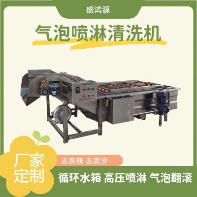 商用果蔬氣泡清洗機 全自動噴淋洗菜洗肉機 凈菜預制菜加工設備